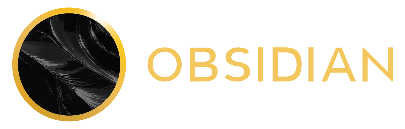 Obsidian gold symbol and wordmark